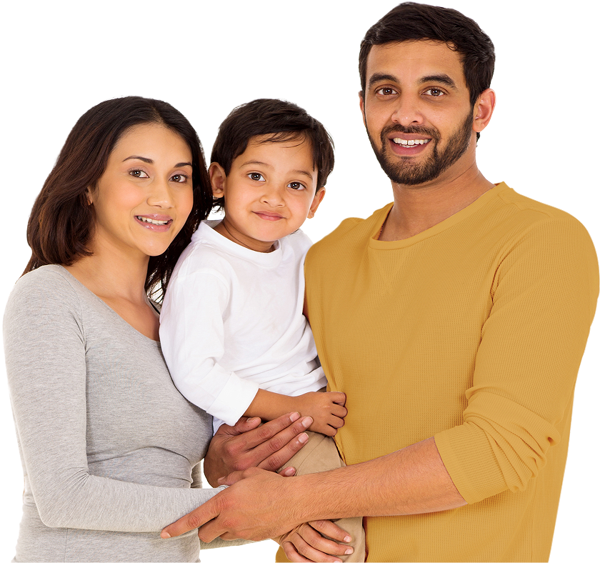 Family smiling after dental care